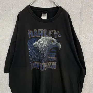 할리데이비슨 애니멀 로고 프린트 블랙 티셔츠 4XL