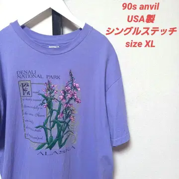 90s anvil 알래스카 데나리 국립공원 꽃무늬 티셔츠 빈티지
