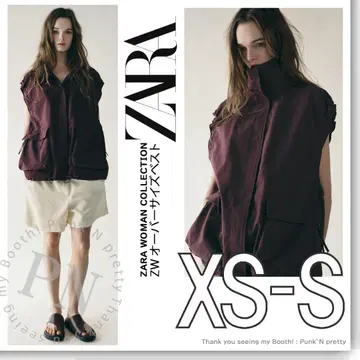 ZARA ZW 오버사이즈 베스트 XS-S 버건디