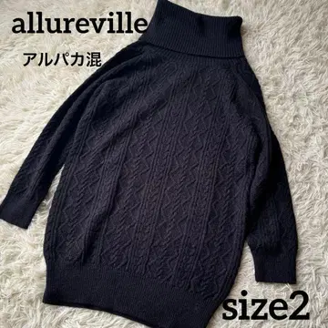 알파카 혼방 allureville 케이블 터틀 니트 알아바일