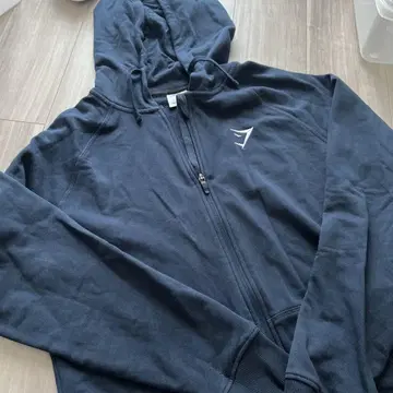 GYMSHARK 네이비 집업 후드티 L