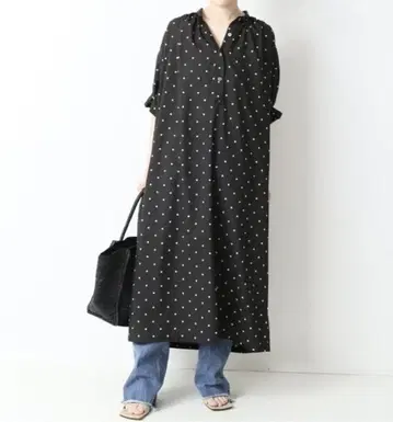 새상품급 저널 스탠다드 레사 턱 슬리브 도트 원피스