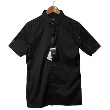 미사용 엠포리오 아르마니 셔츠 반팔 SLIM FIT 스트레치 S 블랙