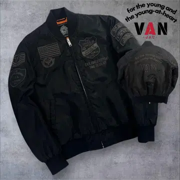 컨디션 최상 VAN JAC MA-1 플라이트 자켓 M 블랙 x 오렌지