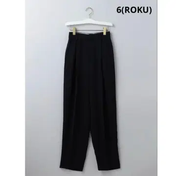 새상품급 6(ROKU) 조젯 테이퍼드 턱 팬츠 블랙 32