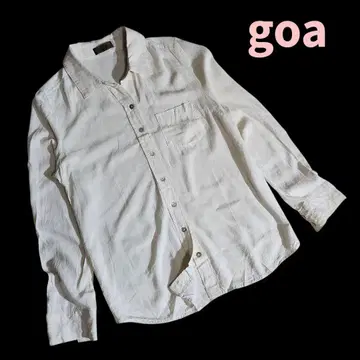 goa 레이온&린넨, 긴팔 셔츠, 가스리 텍스처, 베이지 에크루 8880