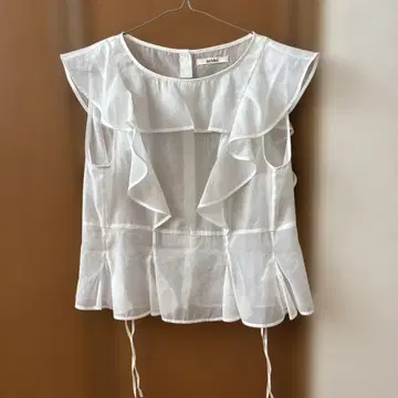 snidel 프릴 슬리브리스 탑 화이트