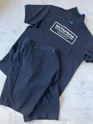 New Balance 골프웨어 피케 셔츠와 숏팬츠 세트 사이즈 6