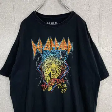 데프 레퍼드 빅 프린트 밴드 뮤직 블랙 티셔츠 2XL