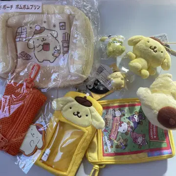 폼폼푸딩 봉제 인형 마스코트 교통카드 케이스 파우치 묶음 판매 레트로