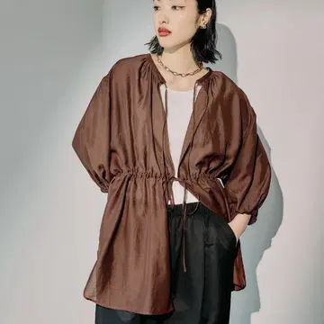 새상품 LEPSIM 돌려입기 5분 소매 블라우스 2점 세트 브라운