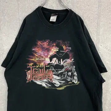 할리데이비슨 USA제 양면 빅 프린트 블랙 티셔츠 2XL