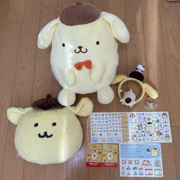 산리오 폼폼푸딩 봉제 인형 쿠션 머리띠 스티커