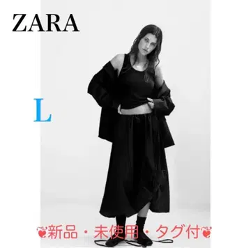 ZARA 리본 벌룬 미디 스커트