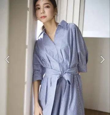 내추럴 뷰티 베이직 돌먼 스키퍼 셔츠 원피스 스트라이프