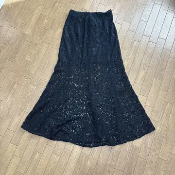 블랙 레이스 롱 스커트 F 사이즈