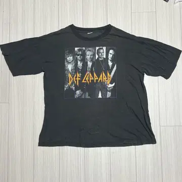 90s Def Leppard 빈티지 티셔츠 블랙
