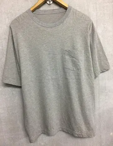 25ss 고급 천축 포켓 부착 티셔츠 그레이 사이즈 M