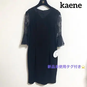 택 달린 새 상품 kaene 블랙 레이스 코쿤 원피스 결혼식 세레모니