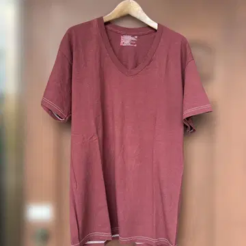 Hanes ComfortSoft 버건디 V넥 티셔츠 M