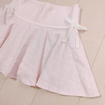 [No.468] LIZLISA*레어 핑크 썸머 트위드 플레어 스커트