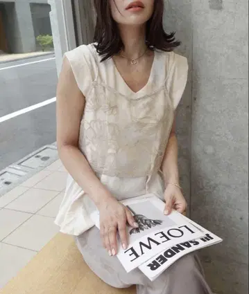 [미사용 새상품] CORNERS 튤 꽃무늬 자수 뷔스티에