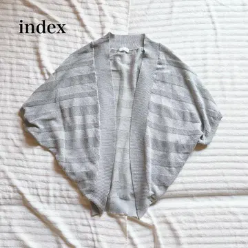 인덱스 니트 반팔 가디건 겉옷 보더 스트레치 캐주얼