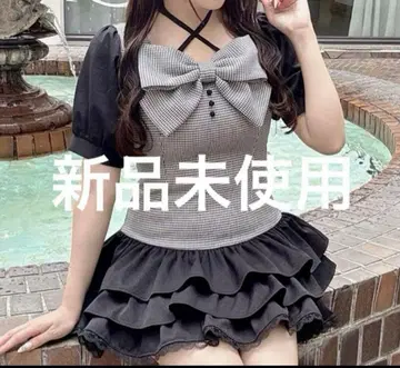 [미사용 새상품] Evelyn 빅 리본 티어드 OP 원피스 하라주쿠