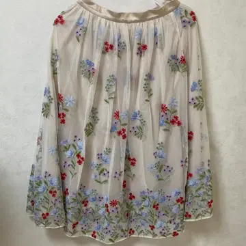 아나텔리어 꽃무늬 자수 튤 롱 스커트 S