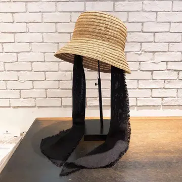택 포함 미사용 La Maison de Lyllis 스카프 포함 밀짚모자