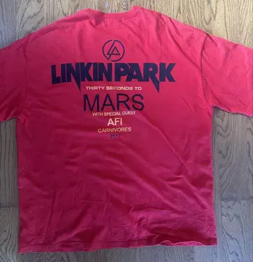 LINKIN PARK 린킨 파크 밴드 티셔츠 투어 티셔츠 XL 빨간색