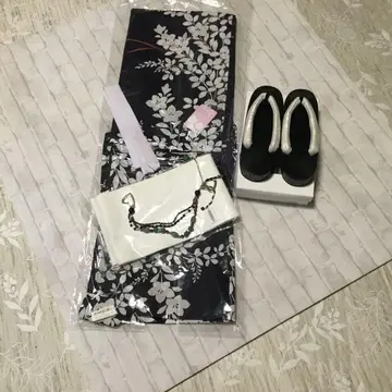 꽃무늬 유카타 오비 조리 세트