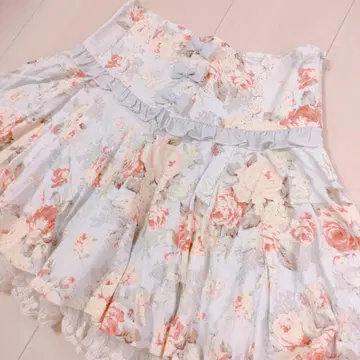 [No.473] LIZLISA*색스 3연 리본 부케 패턴 코듀로이 스커트