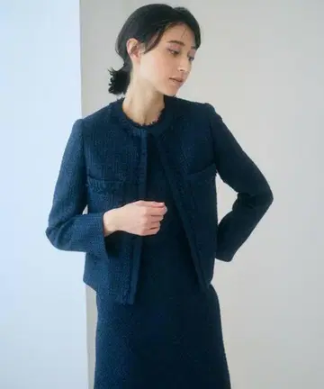 아나이 믹스 트위드 노카라 자켓 2022 트위드 자켓