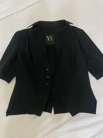 Y's 블랙 숏 슬리브 셔츠