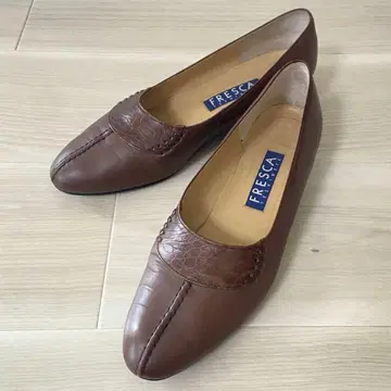 FRESCA 긴자 요시노야 펌프스 24.5cm 가죽 로우 힐 가죽