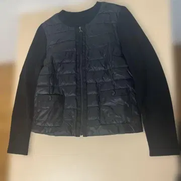[ Leilian ] 블랙 다운 스웨터 자켓