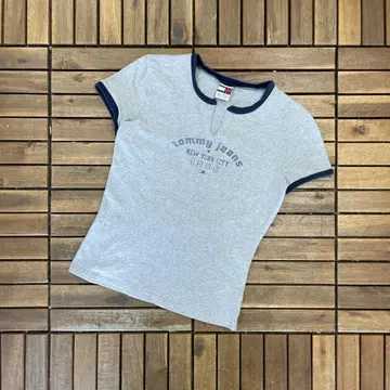 tommy jeans 토미 진 반팔 링거 티셔츠 피치 티셔츠