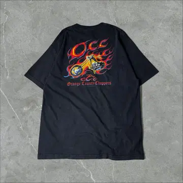 Orange Country Choppers 파이어 패턴 티셔츠 블랙