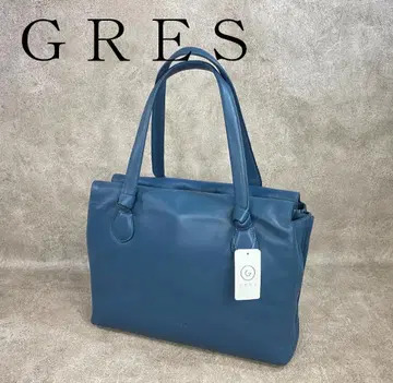 [미사용] GRES 그레 소가죽 A4 사이즈 대응 토트백 데님 블루