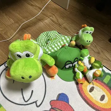 요시 봉제 인형 5체와 캡 세트