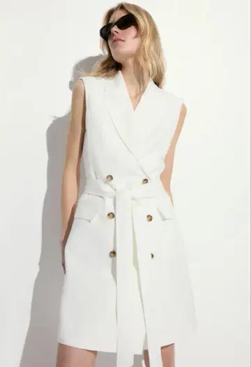 새상품 H&M 린넨 블렌드 블레이저 원피스 베스트