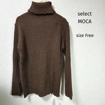 selectMOCA 볼륨 하이넥 니트 브라운 택 포함 F