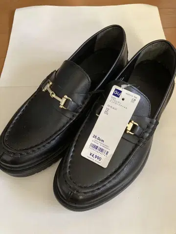 GU 리얼 가죽 비트 로퍼+X 25.0cm 09 BLACK