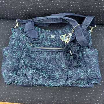 ANNA SUI 네이비 꽃무늬 백