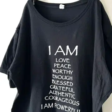 포트 & 컴퍼니 I AM 러브 피스 티셔츠 2XL 블랙 구제 의류