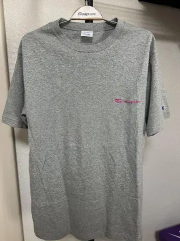 Champion 그레이 티셔츠 L 사이즈 자수