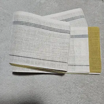 여름 멋내기! 린넨 반폭 오비 미사용 새상품 양면 사용