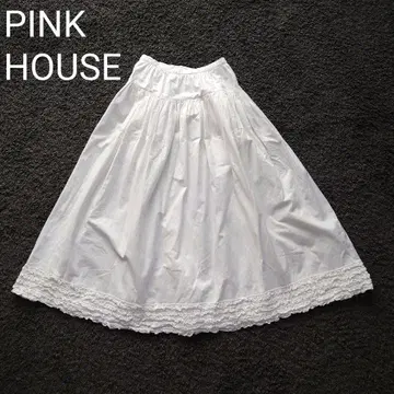 PINK HOUSE 핑크하우스 피코 프릴 플레어 롱 스커트