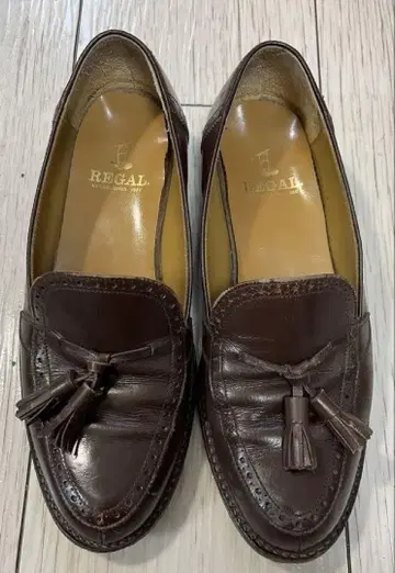 REGAL 브라운 가죽 태슬 로퍼